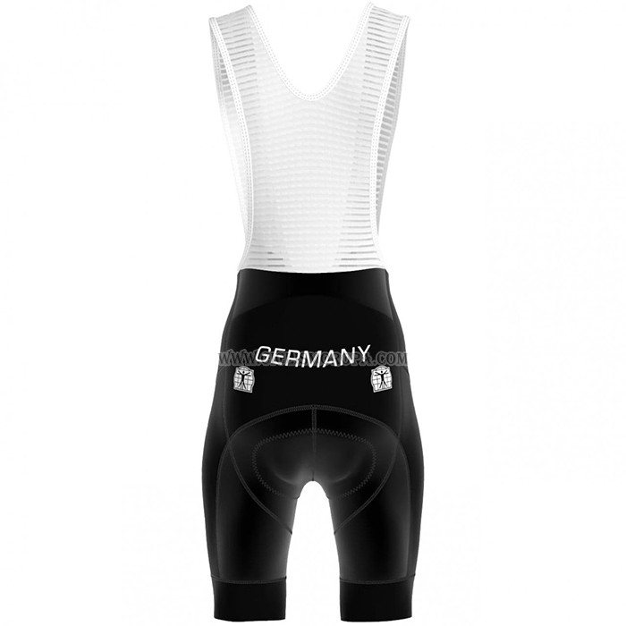 2023 Ropa Ciclismo Alemania Blanco Mangas Cortas y Culotte Corto
